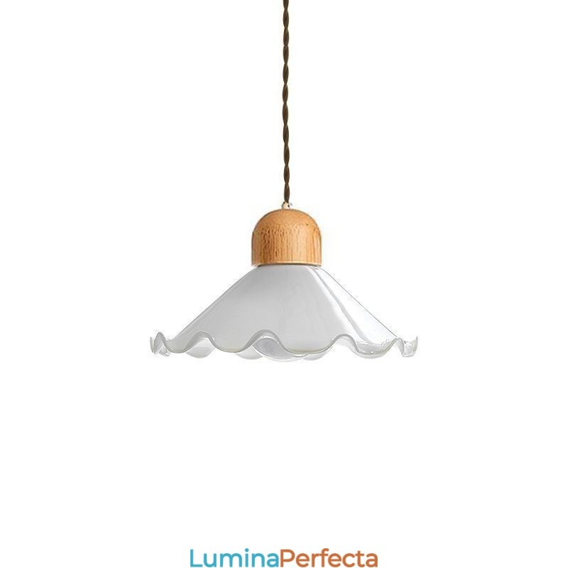 Lampă suspendată din sticlă din dantelă modernă Lampă suspendată cu un singur cap