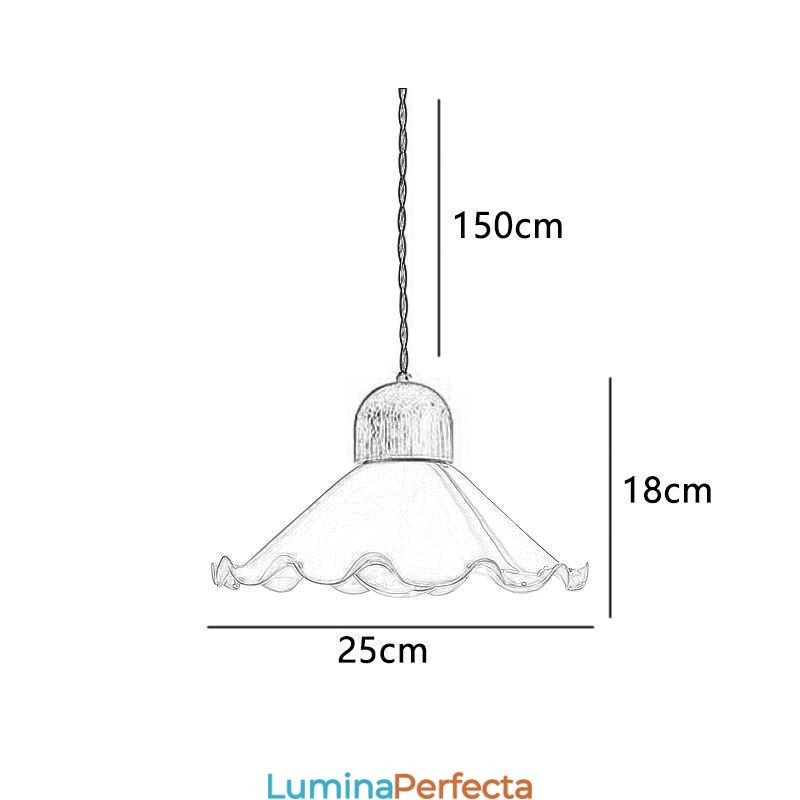 Lampă suspendată din sticlă din dantelă modernă Lampă suspendată cu un singur cap