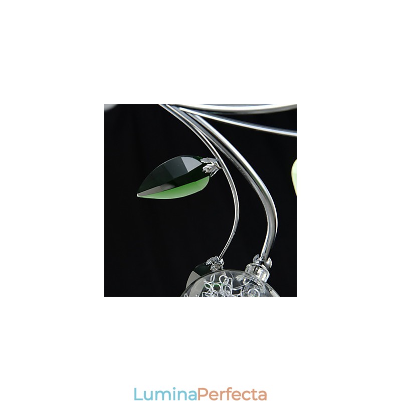 Candelabru 6 Lumini Country Aluminiu Sticla Crom