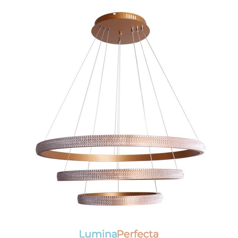 Lampă suspendată modernă din acrilic cu 3 inele 80+60+40cm