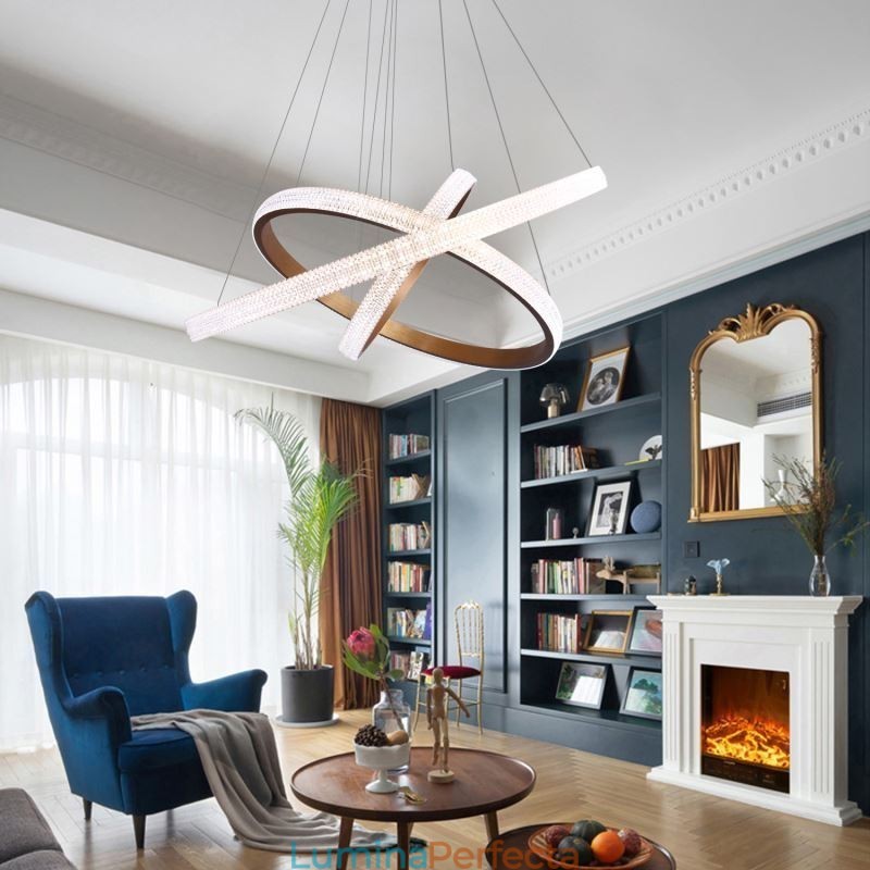 Lampă suspendată modernă din acrilic cu 3 inele 80+60+40cm
