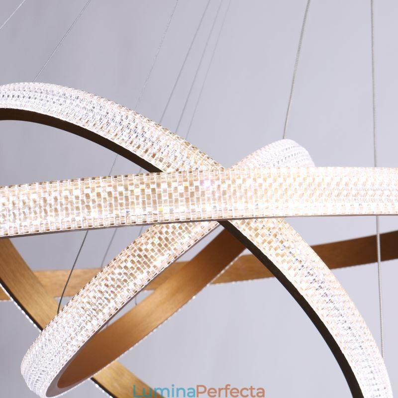 Lampă suspendată modernă din acrilic cu 3 inele 80+60+40cm