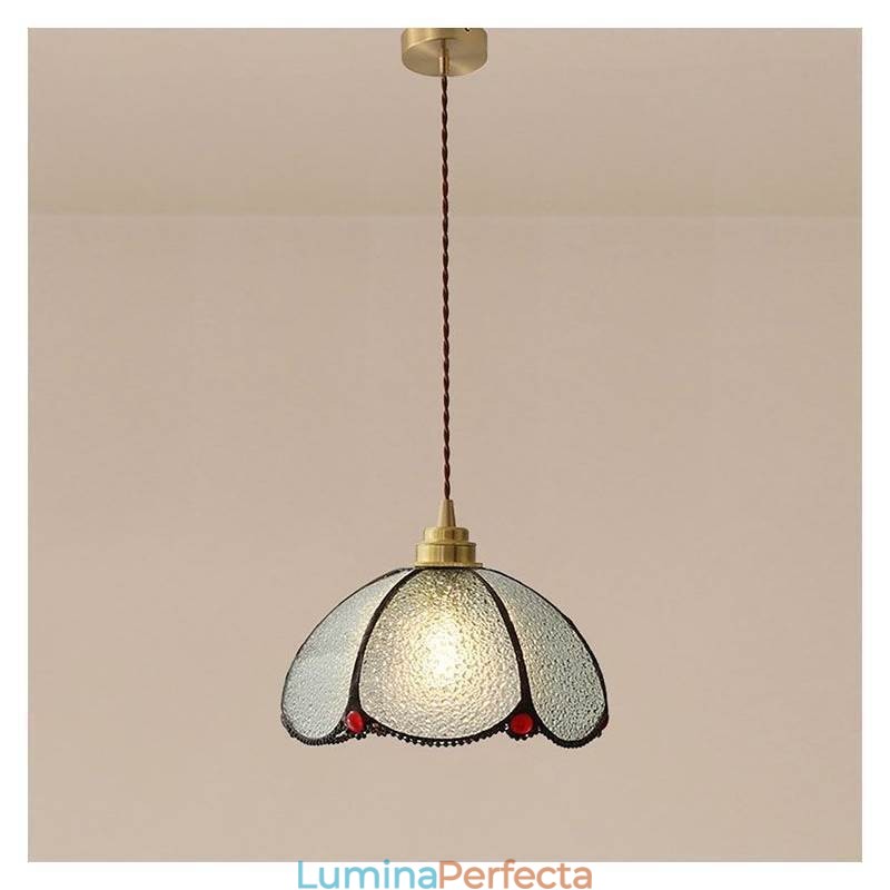 Lampă suspendată din sticlă minimalistă, cu un singur cap