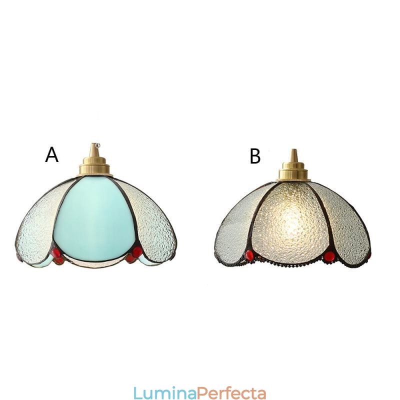 Lampă suspendată din sticlă minimalistă, cu un singur cap