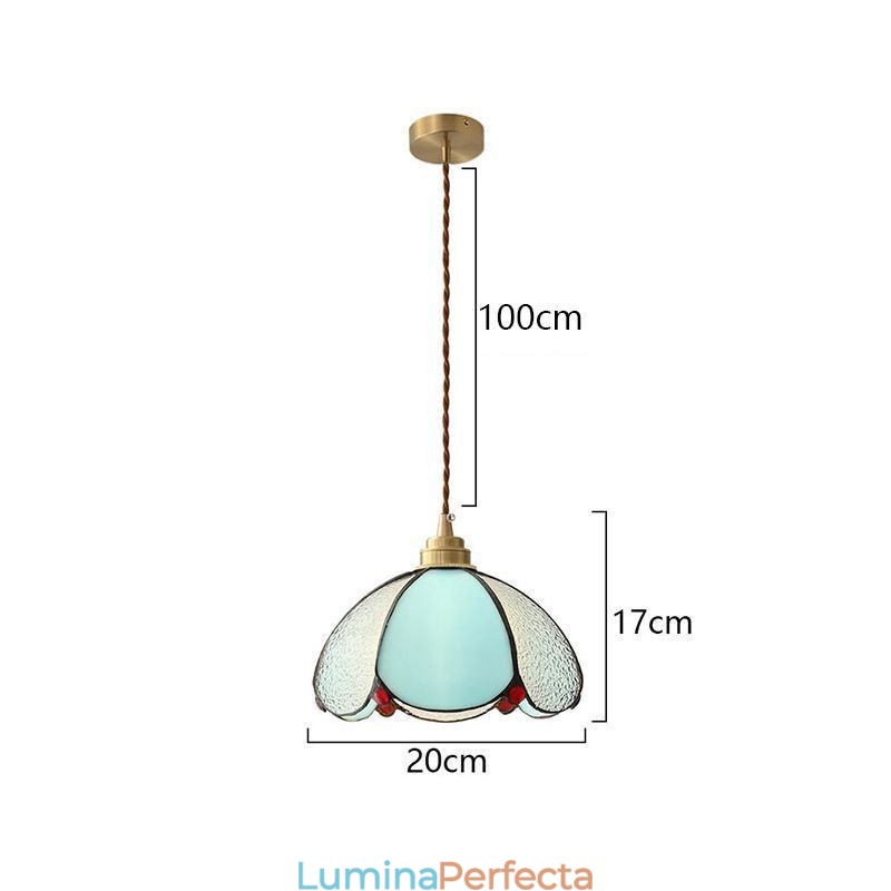 Lampă suspendată din sticlă minimalistă, cu un singur cap