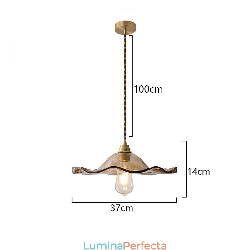 Lampă suspendată din sticlă din frunze de lotus Corp decorativ decorativ