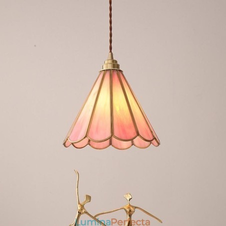 Lampă suspendată din sticlă în stil japonez Corp de iluminat retro petale Lampă suspendată din sticlă în stil japonez Corp de iluminat retro petale