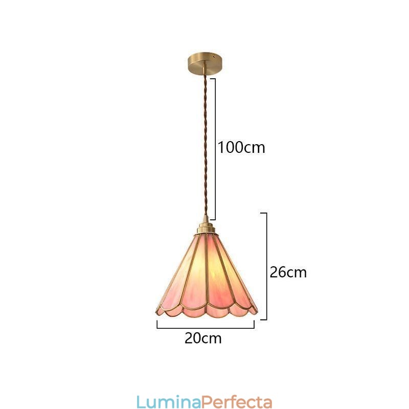 Lampă suspendată din sticlă în stil japonez Corp de iluminat retro petale