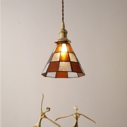 Lampă suspendată din sticlă retro cu zăbrele Iluminat în stil japonez