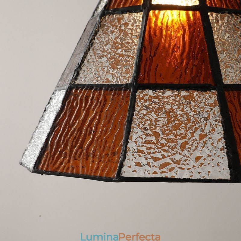 Lampă suspendată din sticlă retro cu zăbrele Iluminat în stil japonez