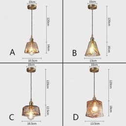Lampă unică de suspendare din sticlă în stil japonez Iluminat decorativ de culoare chihlimbar