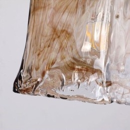 Lampă unică de suspendare din sticlă în stil japonez Iluminat decorativ de culoare chihlimbar
