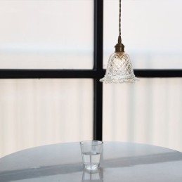 Lampă suspendată modernă din sticlă cu flori, corp de iluminat decorativ cu 1 lumină