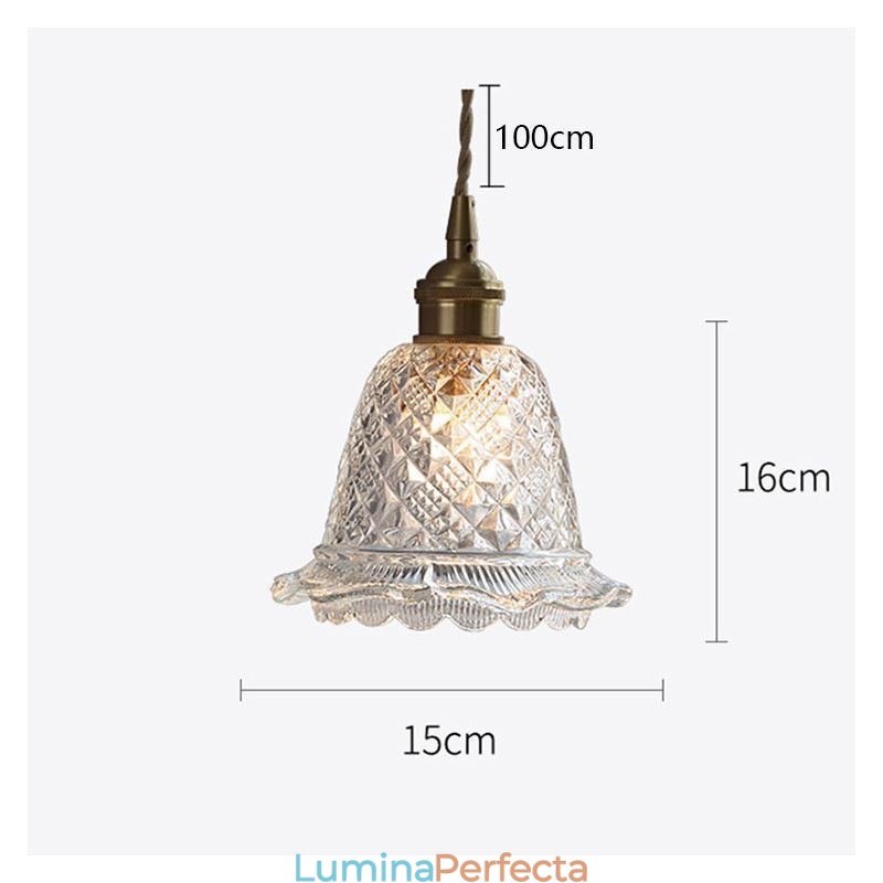 Lampă suspendată modernă din sticlă cu flori, corp de iluminat decorativ cu 1 lumină