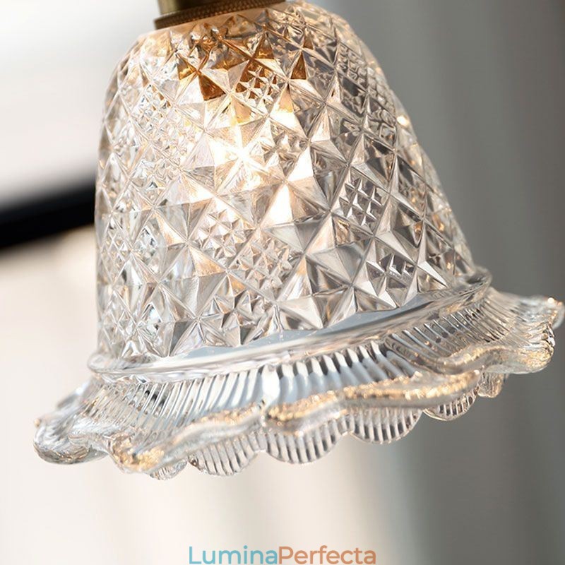 Lampă suspendată modernă din sticlă cu flori, corp de iluminat decorativ cu 1 lumină