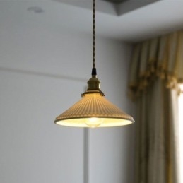 Lampă suspendată din ceramică în stil japonez Lampă suspendată retro plisată