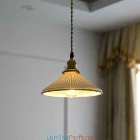Lampă suspendată din ceramică în stil japonez Lampă suspendată retro plisată Lampă suspendată din ceramică în stil japonez Lampă suspendată retro plisată
