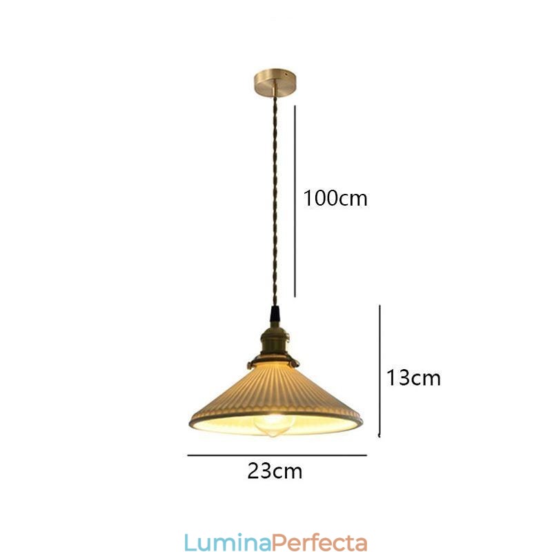 Lampă suspendată din ceramică în stil japonez Lampă suspendată retro plisată