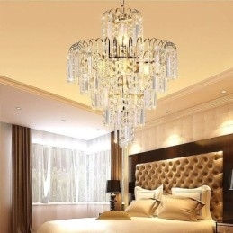 Candelabru conic modern, elegant, cu pandantiv din cristal