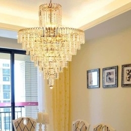 Candelabru conic modern, elegant, cu pandantiv din cristal