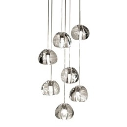 Lampă suspendată modernă cu cristale, abajur unic de cristal, scară duplex