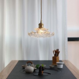 Lampă suspendată din sticlă în stil japonez Lampă suspendată din sticlă Lotus