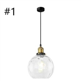 Lampă suspendată din sticlă, rotundă, cu model de apă
