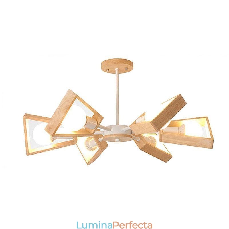Candelabru modern în formă de evantai Lampă elegantă din lemn