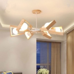 Candelabru modern în formă de evantai Lampă elegantă din lemn