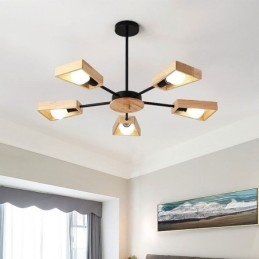 Candelabru modern în formă de evantai Lampă elegantă din lemn
