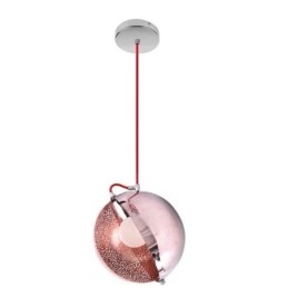 Lampă suspendată modernă din aur roz Abajur din sticlă pe jumătate rotundă Lumină decorativă Cafe