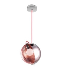 Lampă suspendată modernă din aur roz Abajur din sticlă pe jumătate rotundă Lumină decorativă Cafe