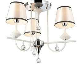 Candelabru contemporan modern din metal cromat din cristal