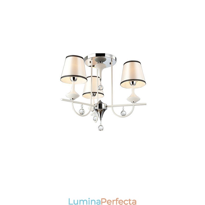 Candelabru contemporan modern din metal cromat din cristal