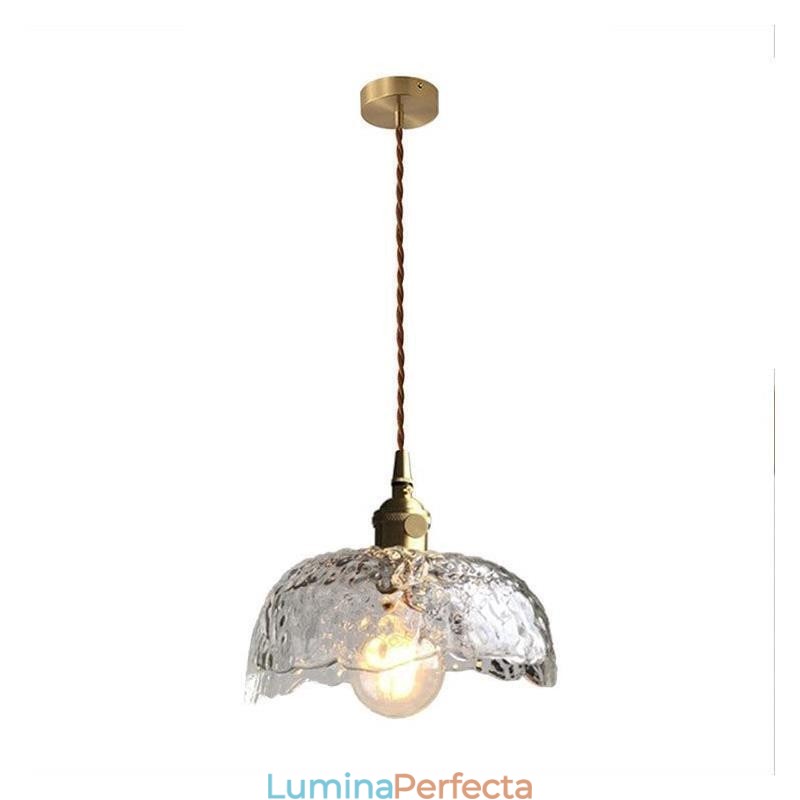 Plafoniera neregulată din sticlă din alamă Hammer