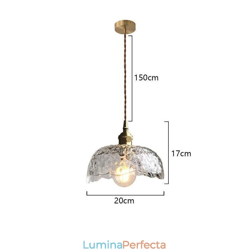 Plafoniera neregulată din sticlă din alamă Hammer