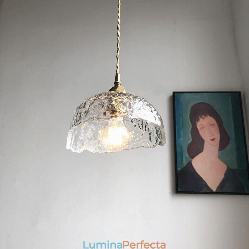Plafoniera neregulată din sticlă din alamă Hammer