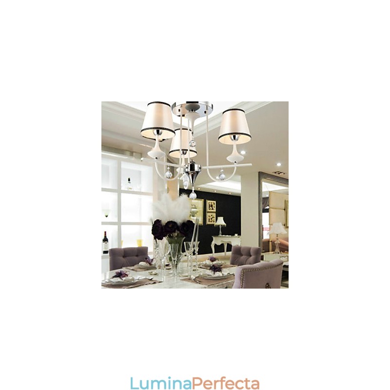Candelabru contemporan modern din metal cromat din cristal