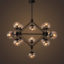 Candelabru 15 Lumini Sticla Bile Lumini Retro Exterior Garaj Metal