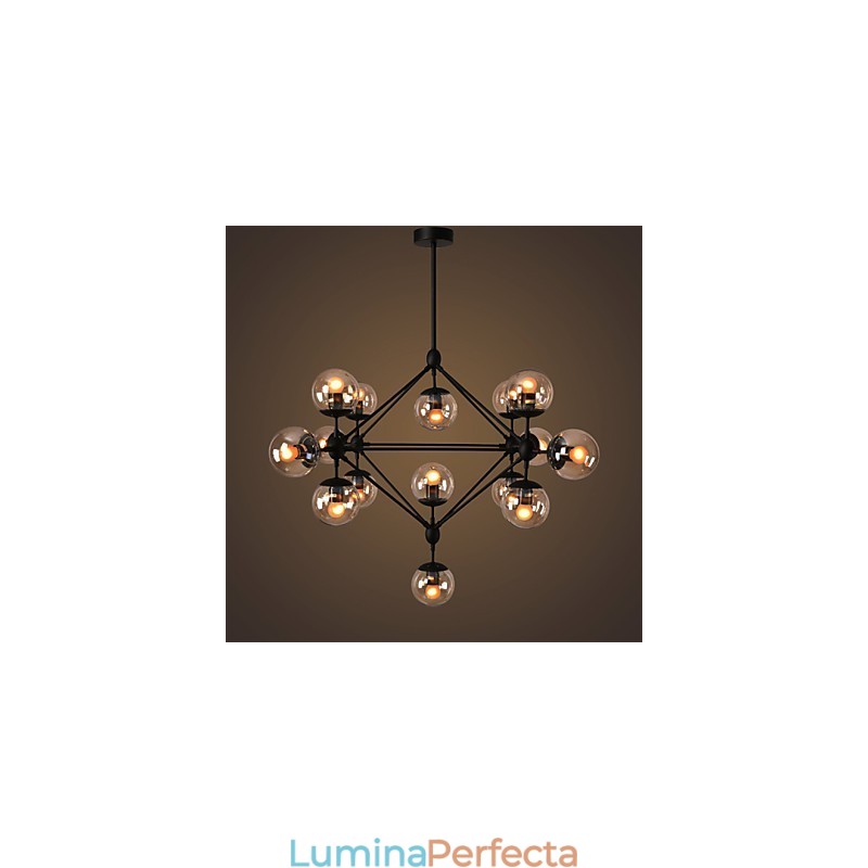 Candelabru 15 Lumini Sticla Bile Lumini Retro Exterior Garaj Metal