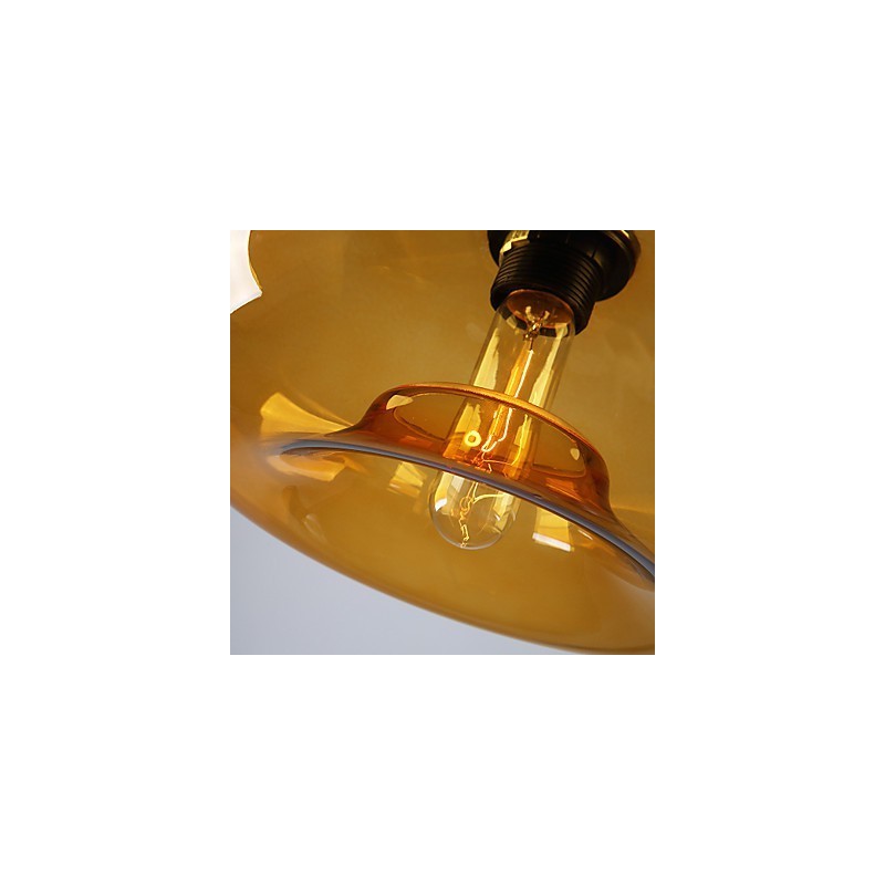 Pandantiv modern, cu 1 lumină, cu abajur din sticlă transparentă