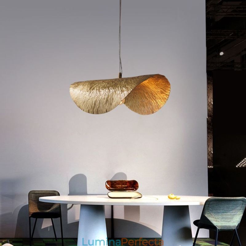 Plafoniera din alamă, modernă, minimalistă, frunze de lotus