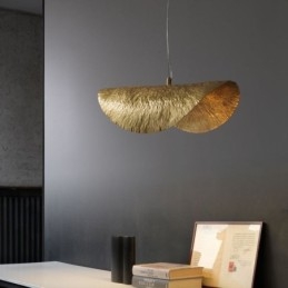 Plafoniera din alamă, modernă, minimalistă, frunze de lotus