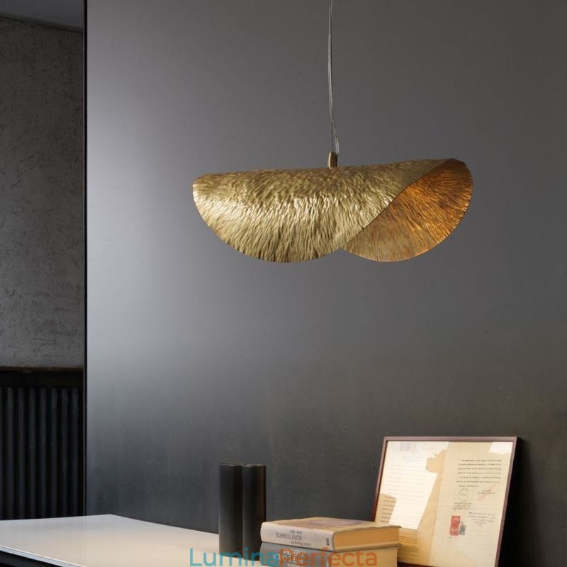 Plafoniera din alamă, modernă, minimalistă, frunze de lotus