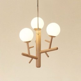 Lampă de suspendare nordică creativă din lemn