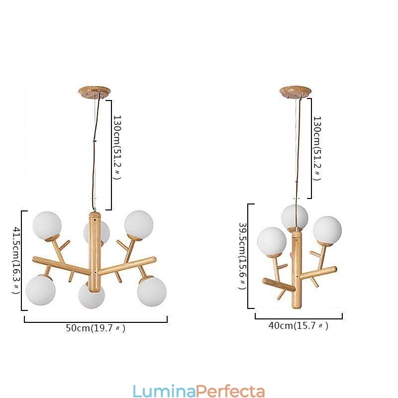 Lampă de suspendare nordică creativă din lemn