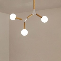 Lampă suspendată Nordic Magic Bean Iluminat creativ din lemn