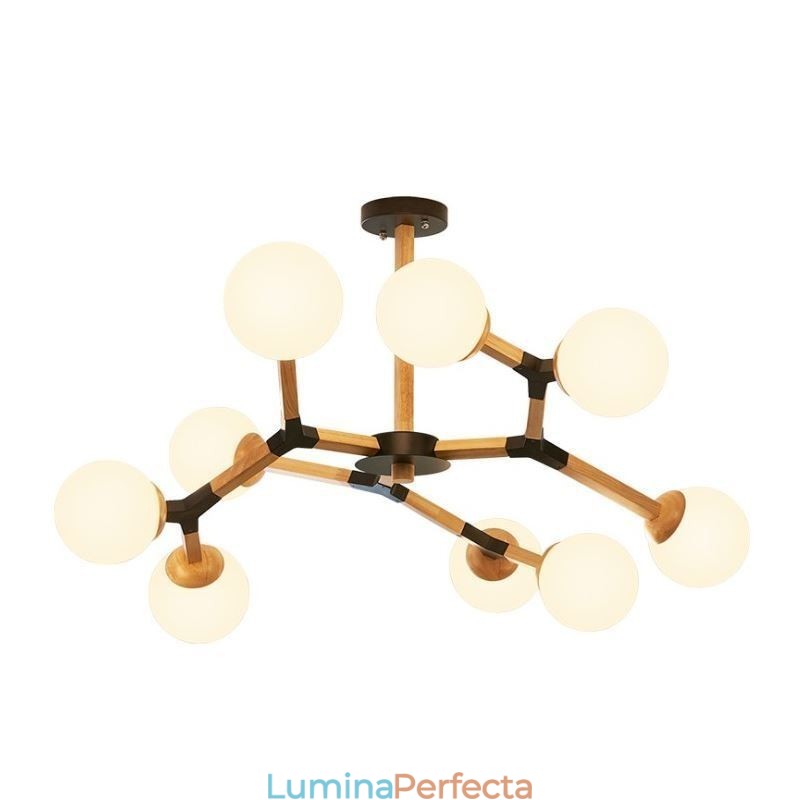 Lampă suspendată Nordic Magic Bean Corp de iluminat creativ din lemn