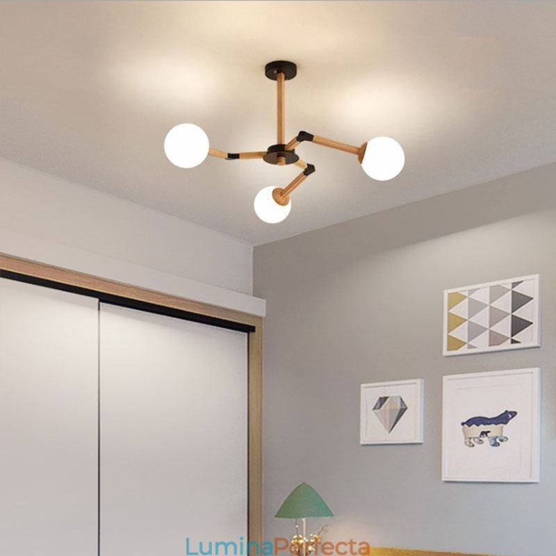 Lampă suspendată Nordic Magic Bean Corp de iluminat creativ din lemn