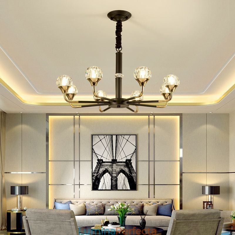 Lampă modernă din cristal Candelabru elegant din cristal